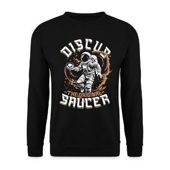 Discus Throw Discus The Original Spacer - Unisex Sweatshirt - black - Front - Alina (178cm) & Michal (187cm)