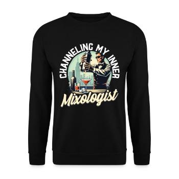 Bartender Barman Bartending Mixologist - Unisex Sweatshirt - black - Front - Alina (178cm) & Michal (187cm)