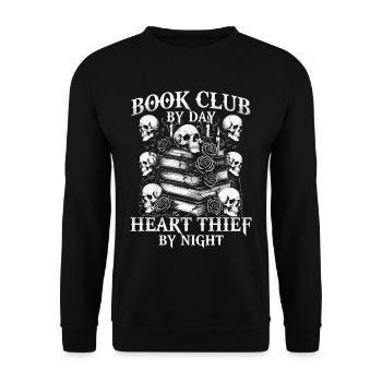 Dark Romance Book Club By Day Heart Thief By Night - Unisex Pullover - Schwarz - Vorne - Alina (178cm) & Michal (187cm)