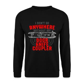 Elevator mechanic Elevator fitter - Unisex Sweatshirt - black - Front - Alina (178cm) & Michal (187cm)