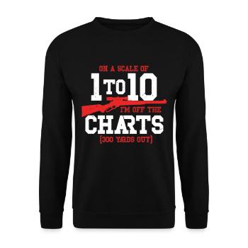 Long Distance Shooting Long Range - Unisex Sweatshirt - black - Front - Alina (178cm) & Michal (187cm)