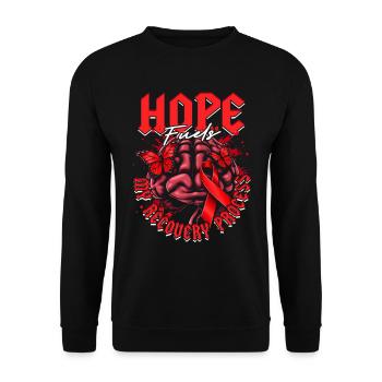 Stroke Recovery Hope Fuels My Recovery - Unisex Sweatshirt - black - Front - Alina (178cm) & Michal (187cm)