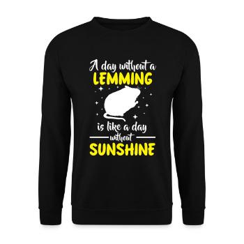 Lemming Vole Life Without Lemming - Unisex Sweatshirt - black - Front - Alina (178cm) & Michal (187cm)