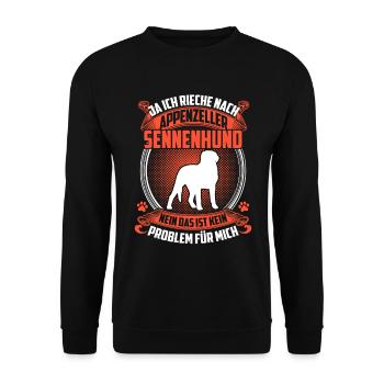 Rieche nach Sennenhund Appenzeller Sennenhund - Unisex Pullover - Schwarz - Vorne - Alina (178cm) & Michal (187cm)