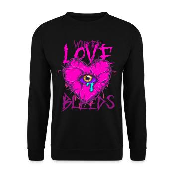 Romance sombre où l’amour saigne - Sweat-shirt Unisexe - noir - Devant - Alina (178cm) & Michal (187cm)