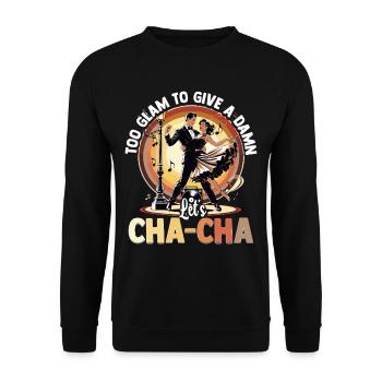 ChaCha Tanz Tanzen Let's Cha Cha - Unisex Pullover - Schwarz - Vorne - Alina (178cm) & Michal (187cm)
