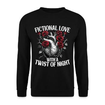 Romance sombre Amour fictif avec une touche de nuit - Sweat-shirt Unisexe - noir - Devant - Alina (178cm) & Michal (187cm)