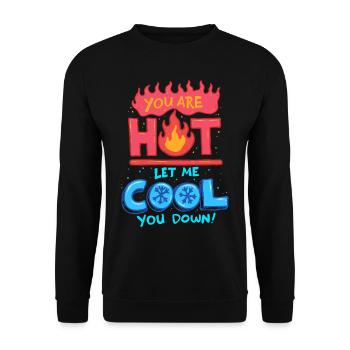 Air Conditioning Technician Let Me Cool You Down - Unisex Sweatshirt - black - Front - Alina (178cm) & Michal (187cm)
