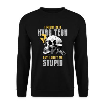 Air Conditioning Technician HVAC Installer - Unisex Sweatshirt - black - Front - Alina (178cm) & Michal (187cm)