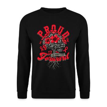 Stroke Recovery Proud Of Every Step Forward - Unisex Sweatshirt - black - Front - Alina (178cm) & Michal (187cm)