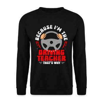 Driving instructor Driving school instructor - Unisex Sweatshirt - black - Front - Alina (178cm) & Michal (187cm)