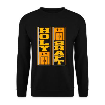 Elevator Mechanic Elevator Fitter Holy Shaft - Unisex Sweatshirt - black - Front - Alina (178cm) & Michal (187cm)