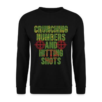 Long Range Shooting Crunching Numbers - Unisex Sweatshirt - black - Front - Alina (178cm) & Michal (187cm)