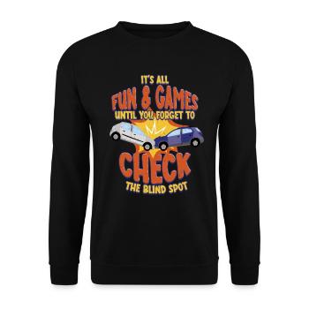 Driving Instructor Driving School Instructor Check The Blind Spot - Unisex Sweatshirt - black - Front - Alina (178cm) & Michal (187cm)