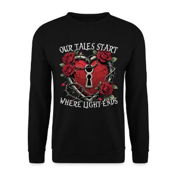 Romance sombre Nos contes commencent là où la lumière s’arrête - Sweat-shirt Unisexe - noir - Devant - Alina (178cm) & Michal (187cm)