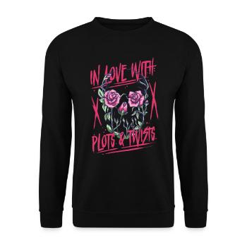 Dark Romance In Love With Plots & Twists - Unisex Pullover - Schwarz - Vorne - Alina (178cm) & Michal (187cm)