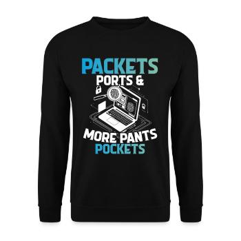 Digital Forensics Packets Ports - Unisex Sweatshirt - black - Front - Alina (178cm) & Michal (187cm)