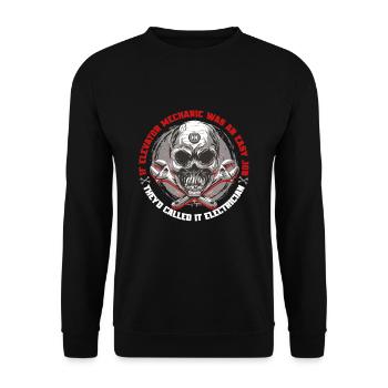 Elevator mechanic Elevator fitter - Unisex Sweatshirt - black - Front - Alina (178cm) & Michal (187cm)