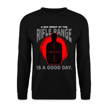 Long Distance Shooting Long Range - Unisex Sweatshirt - black - Front - Alina (178cm) & Michal (187cm)