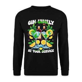 Bartender Barman Gin-uniely At Your Service - Unisex Sweatshirt - black - Front - Alina (178cm) & Michal (187cm)