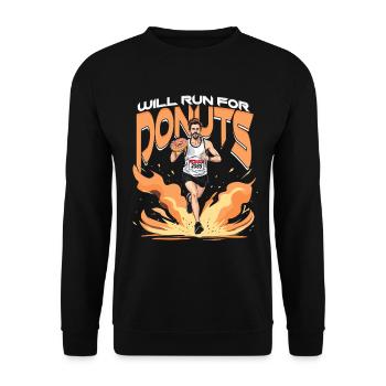 Un marathonien courra pour des beignets - Sweat-shirt Unisexe - noir - Devant - Alina (178cm) & Michal (187cm)