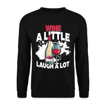 Bartender Barman Wine A Litte Laugh A Lot - Unisex Sweatshirt - black - Front - Alina (178cm) & Michal (187cm)
