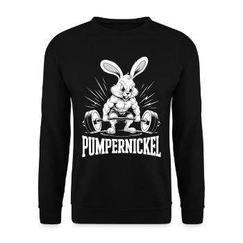 Gym Pumpernickel | Pumper | Fitness Bodybuilding - Unisex Pullover - Schwarz - Vorne - Alina (178cm) & Michal (187cm)