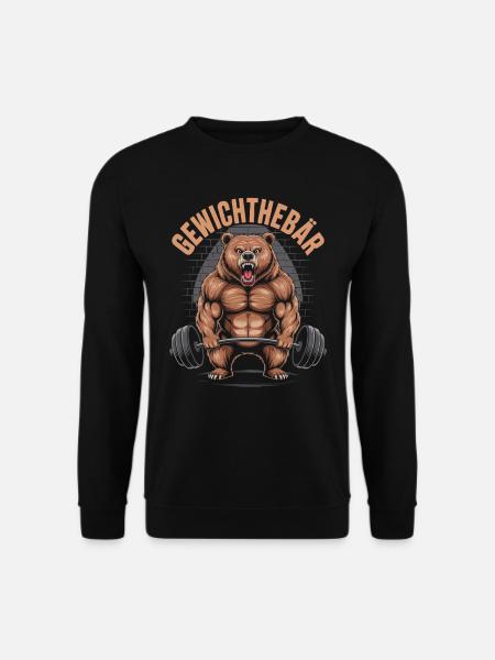 Gym Gewichthebär | Pumper | Fitness Bodybuilding - Unisex Pullover - Schwarz