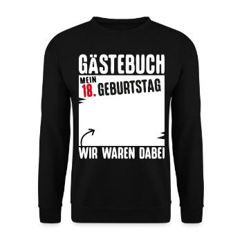 T-Shirt 18. Geburtstag Junge Lustiges Geschenk 18. - Unisex Pullover - Schwarz - Vorne - Alina (178cm) & Michal (187cm)