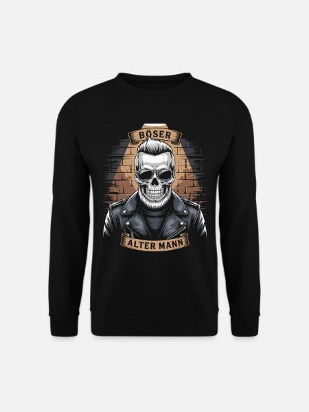 Böser alter Mann | Motorradfahrer | Biker Opa - Unisex Pullover - Schwarz