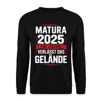 Matura 2025 Eine Legende verlässt das Gelände - Unisex Pullover - Schwarz - Vorne - Alina (178cm) & Michal (187cm)