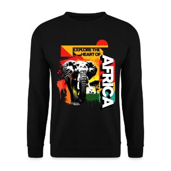 Afrique Éléphant Nature Aventure Safari en pleine nature - Sweat-shirt Unisexe - noir - Devant - Alina (178cm) & Michal (187cm)
