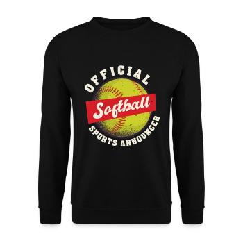Commentator Official Softball Sports Announcer - Unisex Sweatshirt - black - Front - Alina (178cm) & Michal (187cm)