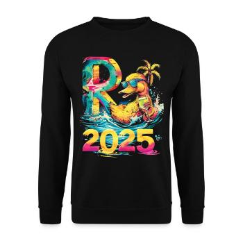 Pension 2025 Duck Pensioner Retired Funny - Unisex Sweatshirt - black - Front - Alina (178cm) & Michal (187cm)
