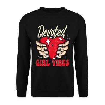 Dark Romance Booktok Devoted Girl Vibes - Unisex Sweatshirt - black - Front - Alina (178cm) & Michal (187cm)