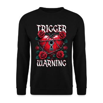 Dark Romance Booktok Trigger Warning - Unisex Sweatshirt - black - Front - Alina (178cm) & Michal (187cm)