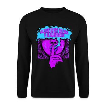 Silence Is Not Golden It Is Suspicious - Unisex Pullover - Schwarz - Vorne - Alina (178cm) & Michal (187cm)