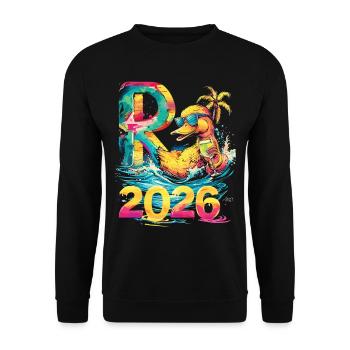 Pension 2026 Duck Pensioner Retired Funny - Unisex Sweatshirt - black - Front - Alina (178cm) & Michal (187cm)