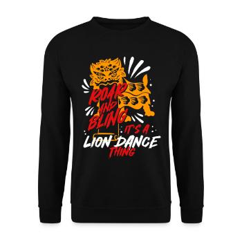 Lion dance - Unisex Sweatshirt - black - Front - Alina (178cm) & Michal (187cm)