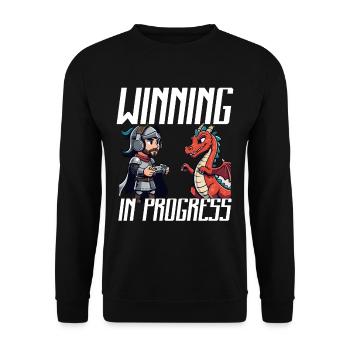 Esports Esport Gamer Winning In Progress - Unisex Sweatshirt - black - Front - Alina (178cm) & Michal (187cm)