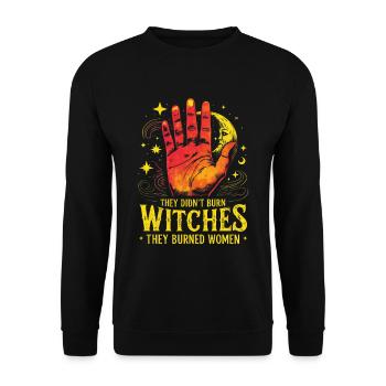 They Didn't Burn Witches Halloween Feminism - Unisex Sweatshirt - black - Front - Alina (178cm) & Michal (187cm)