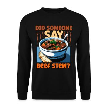 Gulasheintopf Beef Stew - Unisex Pullover - Schwarz - Vorne - Alina (178cm) & Michal (187cm)