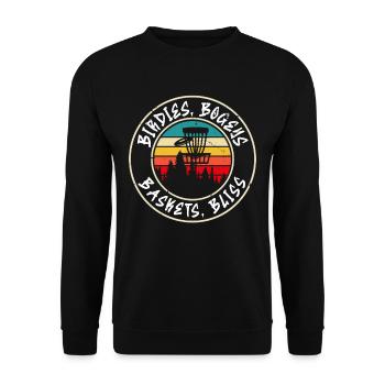 Disc Golf Discgolf Bridges Bogeys Baskets Bliss - Unisex Sweatshirt - black - Front - Alina (178cm) & Michal (187cm)