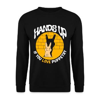 Marionnettiste Ventriloque - Sweat-shirt Unisexe - noir - Devant - Alina (178cm) & Michal (187cm)