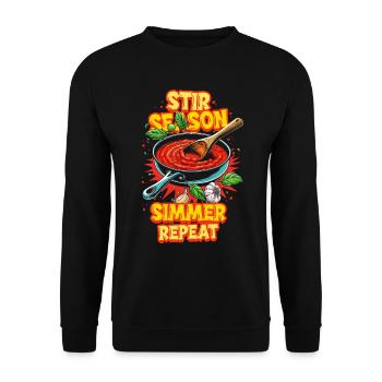 Marinara Stir Season Simmer - Unisex Sweatshirt - black - Front - Alina (178cm) & Michal (187cm)
