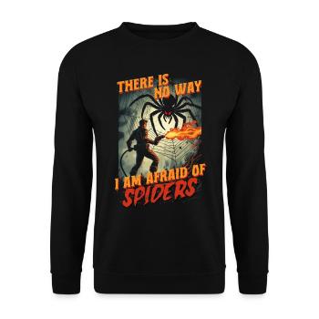 Arachnophobia Spider Phobia Afraid Of Spiders - Unisex Sweatshirt - black - Front - Alina (178cm) & Michal (187cm)
