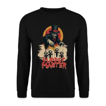 Puppeteer Ventriloquist Puppet Master - Unisex Sweatshirt - black - Front - Alina (178cm) & Michal (187cm)