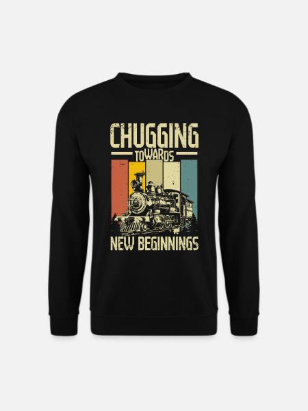Modelleisenbahn Chugging Towards - Unisex Pullover - Schwarz