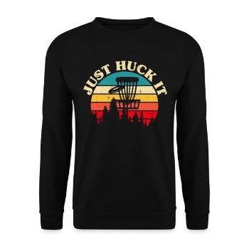 Disc Golf Discgolf Just Huck It - Unisex Sweatshirt - black - Front - Alina (178cm) & Michal (187cm)