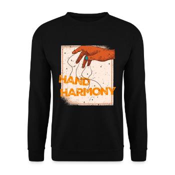Puppeteer Ventriloquist Hand Harmony - Unisex Sweatshirt - black - Front - Alina (178cm) & Michal (187cm)